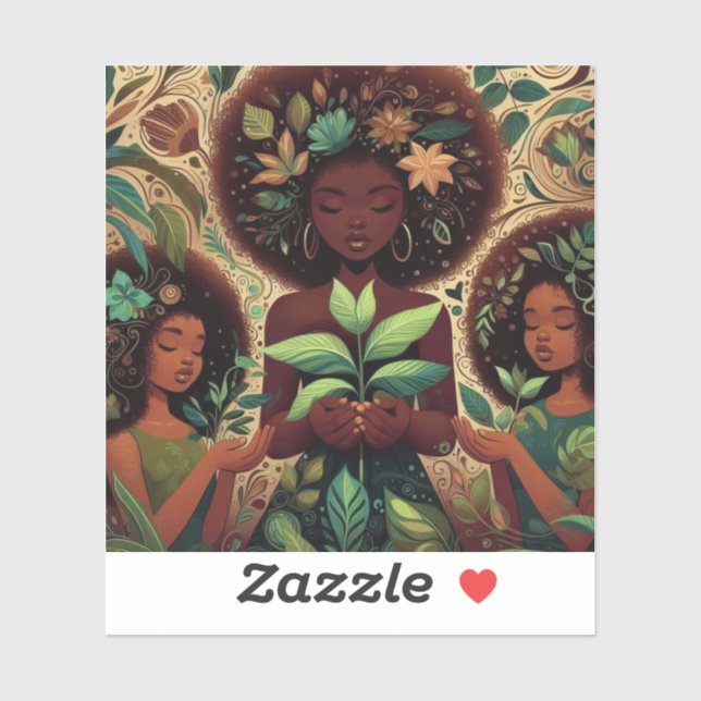 Hands Hold Plants Custom-Cut Vinyl Sticker (Sheet)