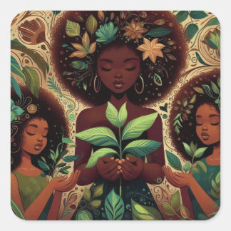 Hands Hold Plants Sticker