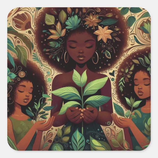 Hands Hold Plants Sticker (Front)