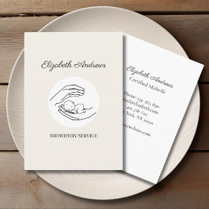 Hands holding A Baby - Line Art Illustration  Business Card