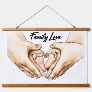Hands Holding Baby Feet Hanging Tapestry