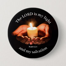 Hands Holding Lighted Candle with Bible message