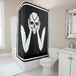 Hands Holding Skull Shower Curtain