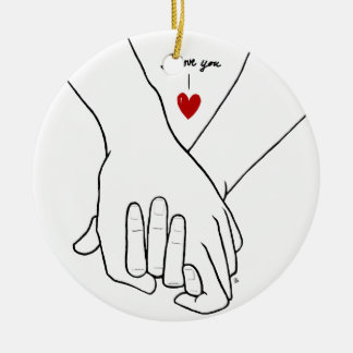 Hands in Love Ceramic Ornament