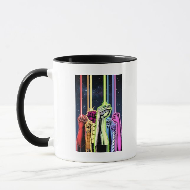 Hands in the air with rings -Colour Mug (Left)