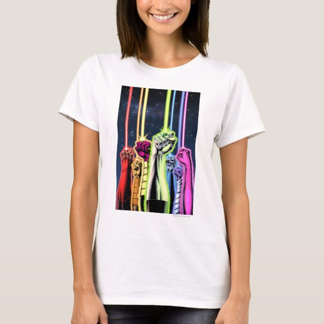 Hands in the air with rings -Colour T-Shirt (Front)