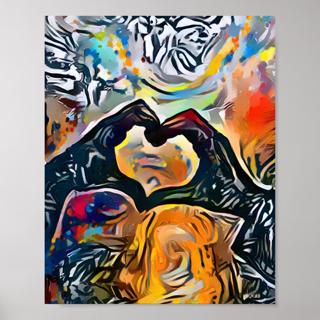 Hands in the Shape of a Heart Love Poster (Front)