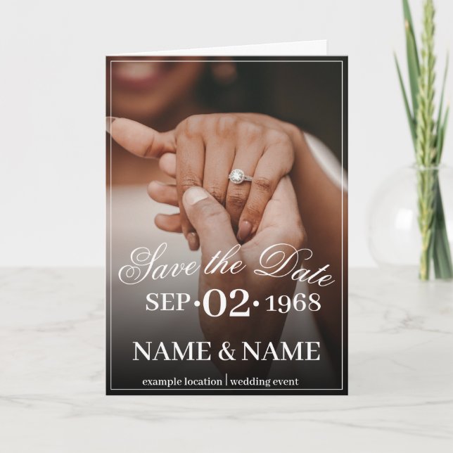 Hands of a Coloured Wedding Couple with Ring Card (Front)