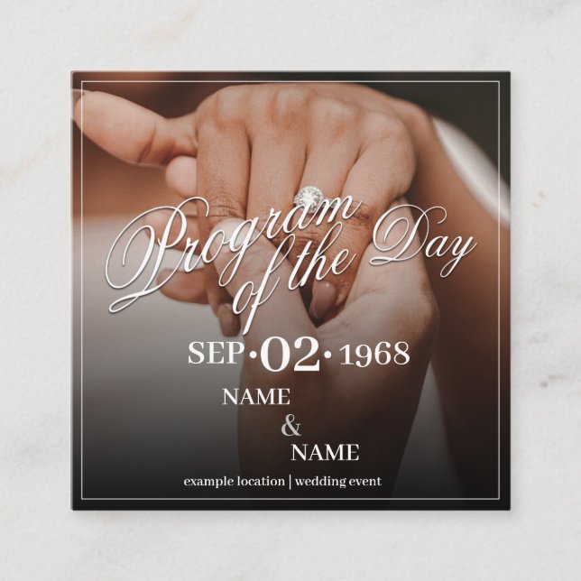 Hands of a Coloured Wedding Couple with Ring Enclosure Card (Front)