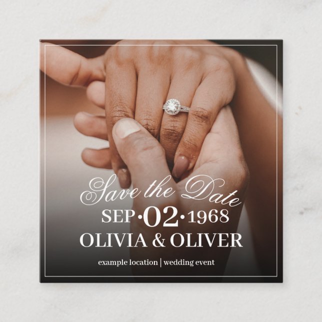 Hands of a Coloured Wedding Couple with Ring Enclosure Card (Front)
