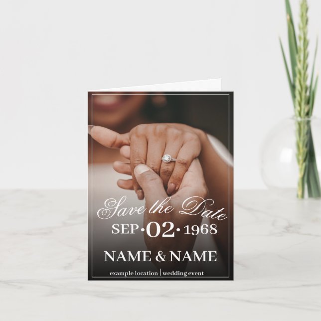 Hands of a Coloured Wedding Couple with Ring Holiday Card (Front)