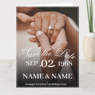 Hands of a Coloured Wedding Couple with Ring Thank You Card