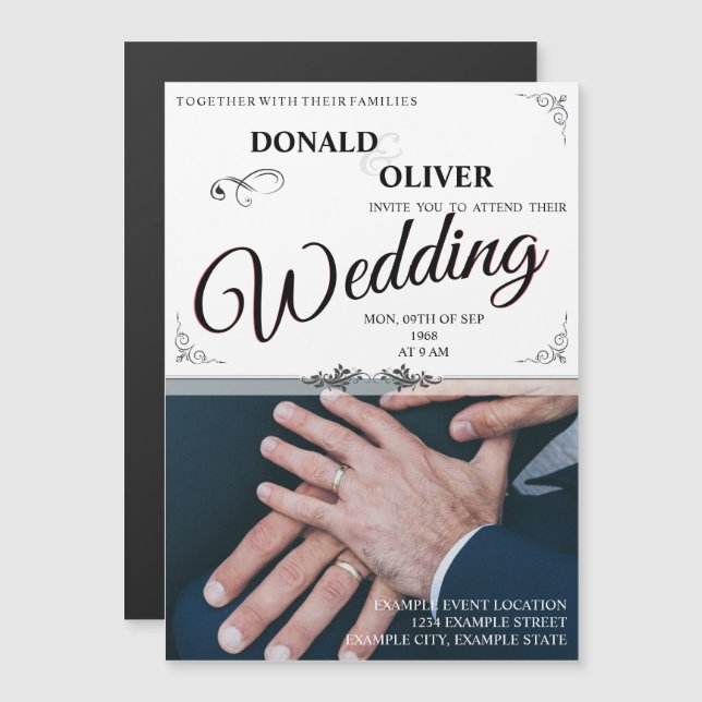 Hands of a Gay Wedding Couple with Rings (Front/Back)