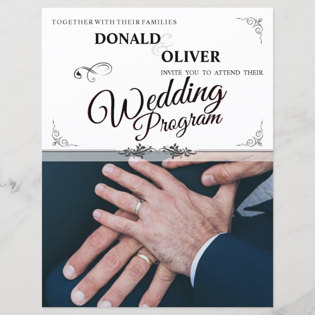 Hands of a Gay Wedding Couple with Rings (Front)