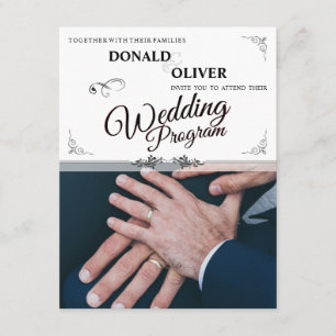 Hands of a Gay Wedding Couple with Rings Enclosure Card
