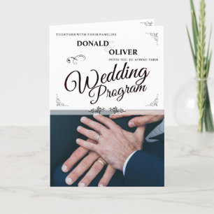 Hands Of A Gay Wedding Couple With Rings Program
