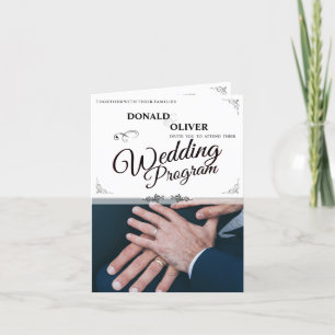Hands Of A Gay Wedding Couple With Rings Program