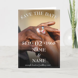 Hands of a wedding couple with a ring announcement
