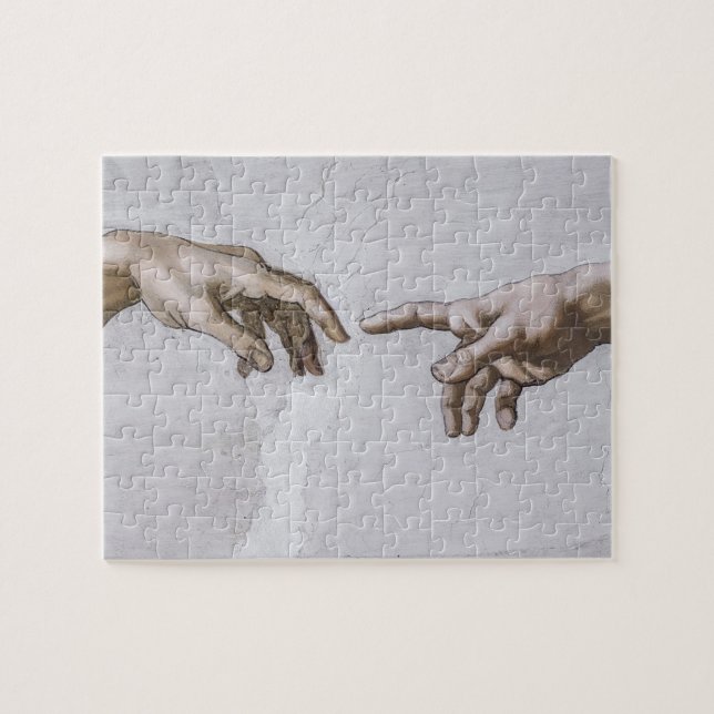 Hands of God and Adam by Michelangelo Jigsaw Puzzle (Horizontal)