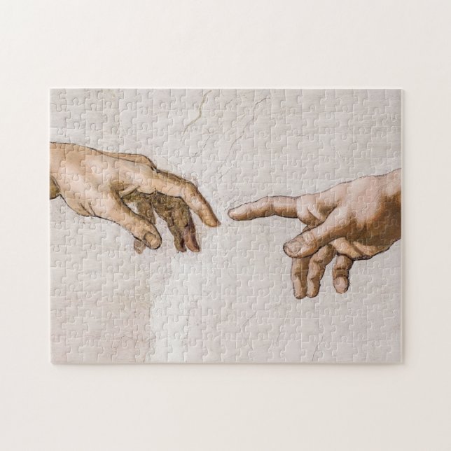 Hands of God the Father and Adam by Michelangelo Jigsaw Puzzle (Horizontal)