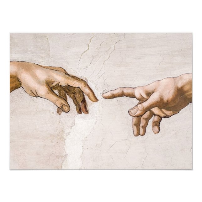 Hands of God the Father and Adam by Michelangelo Photo Print (Front)