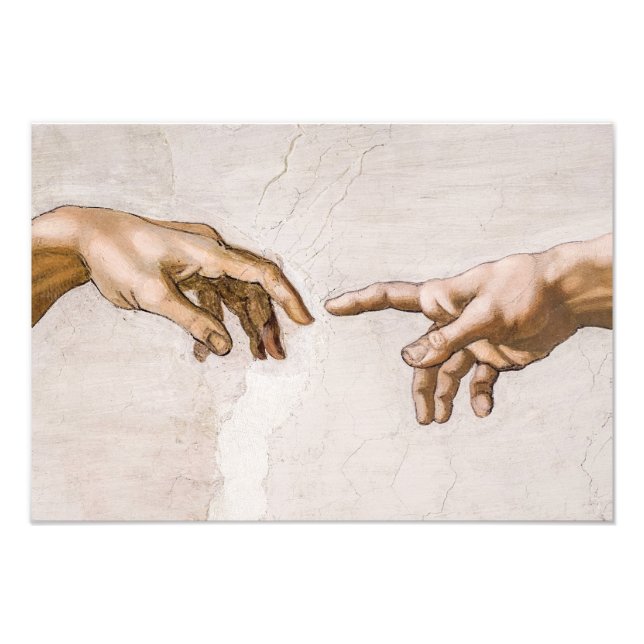 Hands of God the Father and Adam by Michelangelo Photo Print (Front)