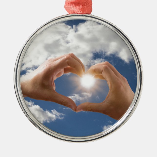Hands of love metal ornament (Front)