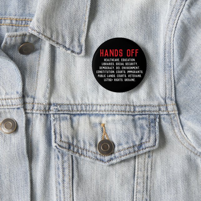 HANDS OFF  2 INCH ROUND BUTTON (In Situ)