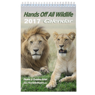 Hands Off All Wildlife Calendar (Single Page)