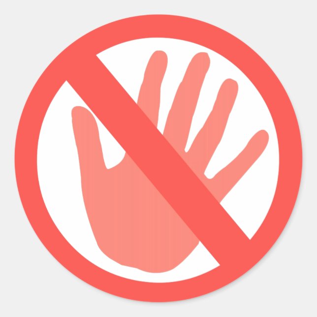 Hands Off Classic Round Sticker (Front)