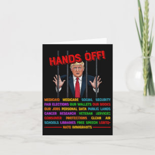 Hands Off Funny Trump Meme Prison- Protest Activis Card