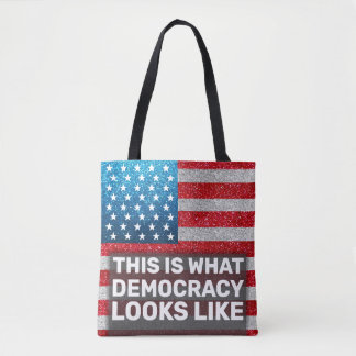 Hands Off Glitter This is What Democracy Look Like Tote Bag