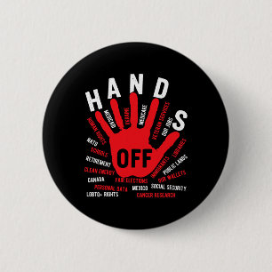 Hands Off Medicaid Medicare Social Security Trump  2 Inch Round Button