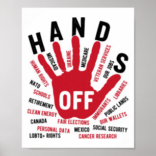 Hands Off Medicaid Medicare Social Security Trump Poster