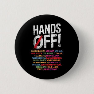 Hands Off My Social Security 2025 Protest 2 Inch Round Button