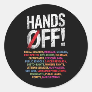 Hands Off My Social Security 2025 Protest  Classic Round Sticker