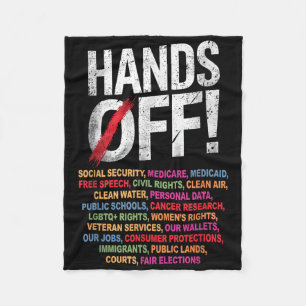 Hands Off My Social Security 2025 Protest Fleece Blanket