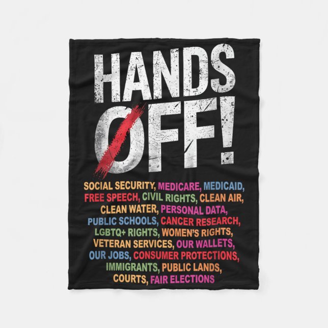 Hands Off My Social Security 2025 Protest  Fleece Blanket (Front)