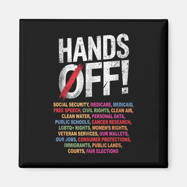 Hands Off My Social Security 2025 Protest  Magnet (Front)