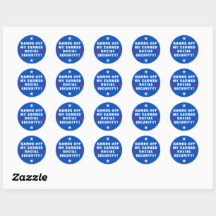 Hands Off My Social Security Classic Round Sticker