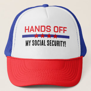 Hands off My Social Security Red White Blue Trucker Hat