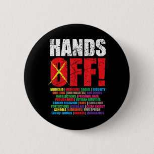 Hands Off Protest 2025 Activist Protest 2 Inch Round Button