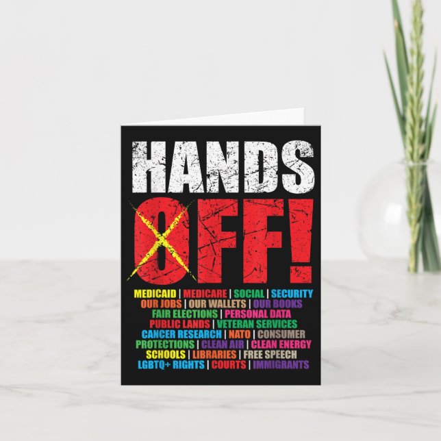 Hands Off Protest 2025 Activist Protest  Card (Front)