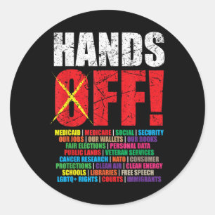 Hands Off Protest 2025 Activist Protest Classic Round Sticker