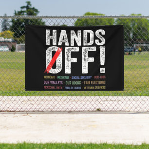 Hands Off Protest Banner