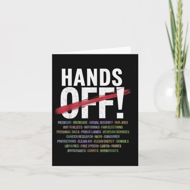 Hands Off Protest  Card (Front)