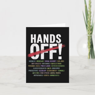 Hands Off Protest Card