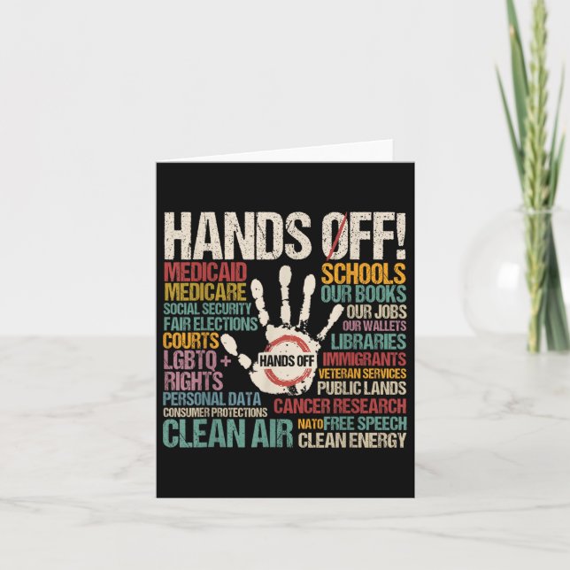 Hands Off Protest  Card (Front)