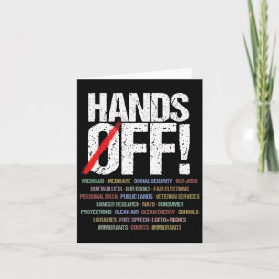 Hands Off Protest  Card