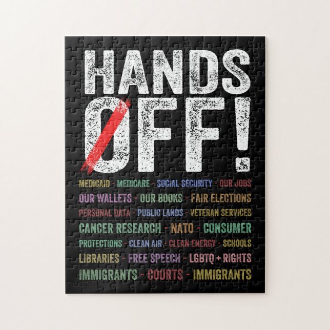 Hands Off Protest Jigsaw Puzzle (Vertical)
